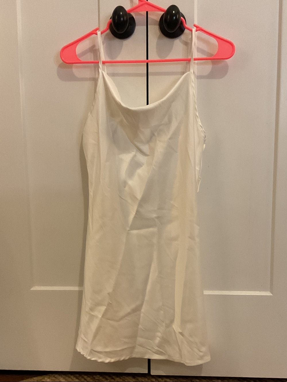 Cider White Slip Grad Dress with Adjustable Spaghetti Straps